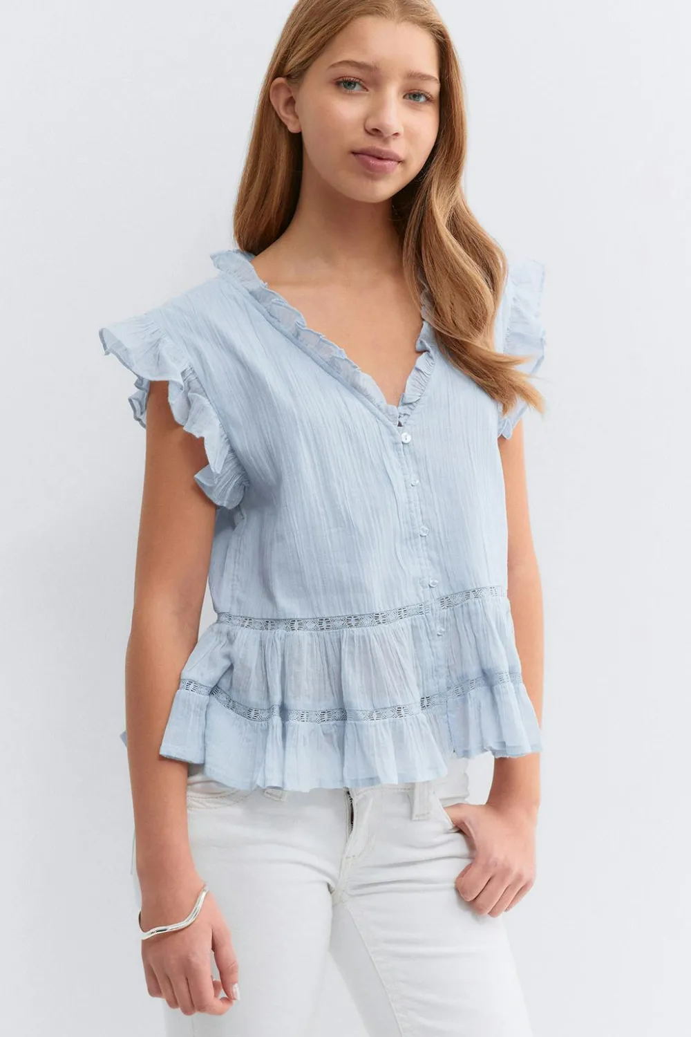 Hot Gina Tricot Y boho blouse Blauw