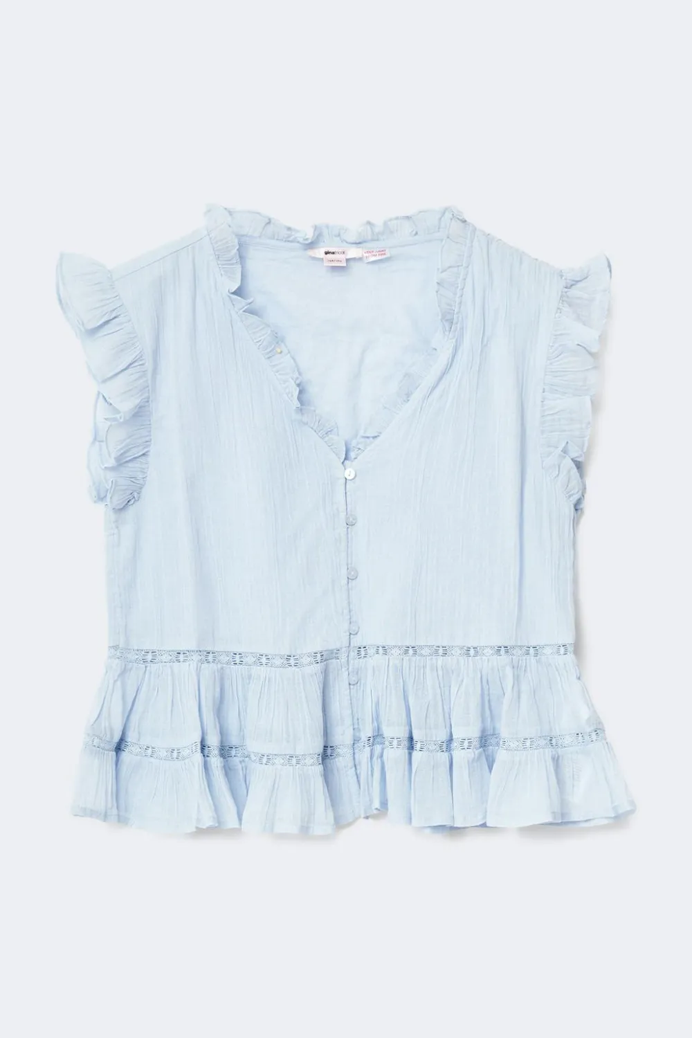 Hot Gina Tricot Y boho blouse Blauw