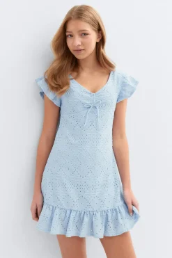 Gina Tricot Y broderie anglais dress Grijsv