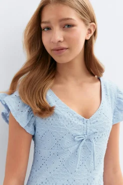 Gina Tricot Y broderie anglais dress Grijsv