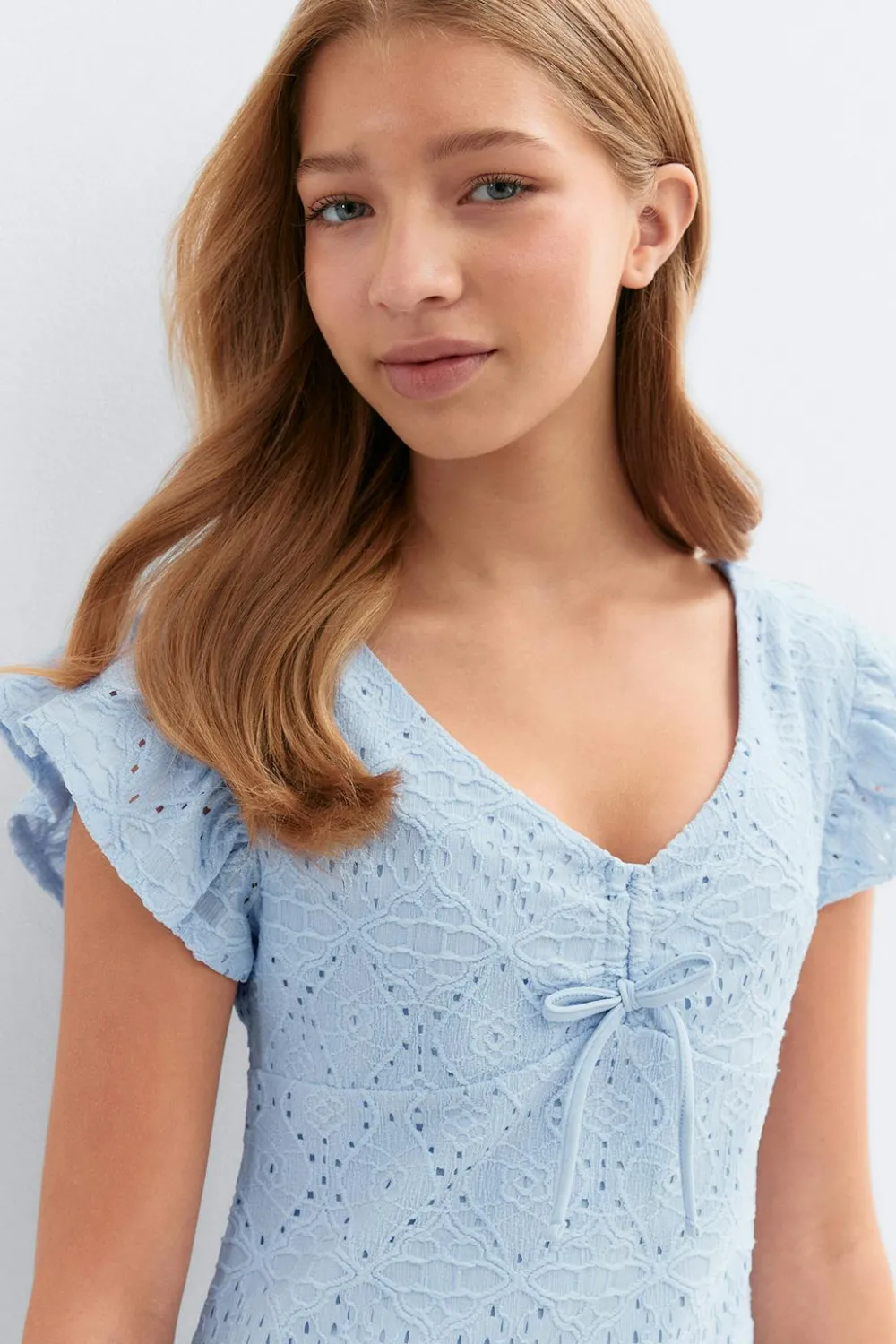 Gina Tricot Y broderie anglais dress Grijsv