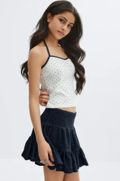 Clearance Gina Tricot Y broderie anglais skirt Blauw
