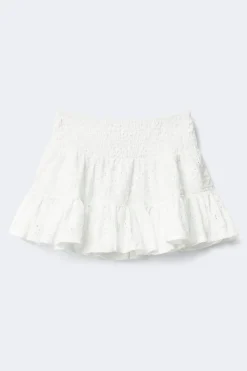 Hot Gina Tricot Y broderie anglais skirt Wit