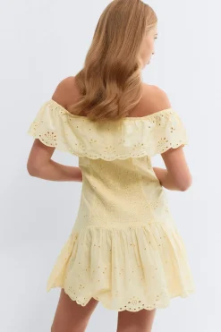 Gina Tricot Y broderie dress Geel