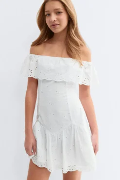 Clearance Gina Tricot Y broderie dress Wit