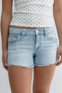 Outlet Gina Tricot Y chunky embroidery shorts Blauw