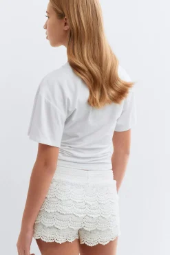Gina Tricot Y crochet shorts Wit