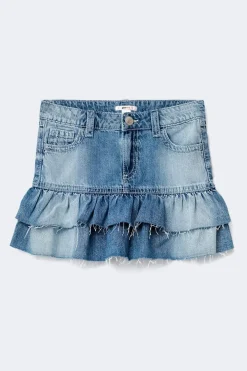 Clearance Gina Tricot Y denimdoll frill skirt Blauw