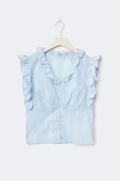 Gina Tricot Y fitted short sleeve top Blauw
