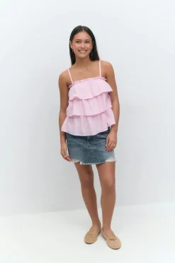Hot Gina Tricot Y frill top Roze