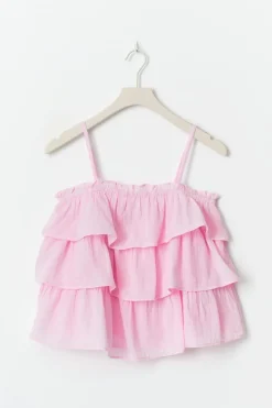 Hot Gina Tricot Y frill top Roze