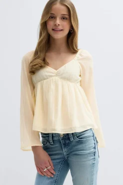 Best Gina Tricot Y heart shape blouse Geel