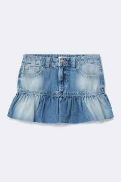 Gina Tricot Y jeanova frill denim skirt Blauw