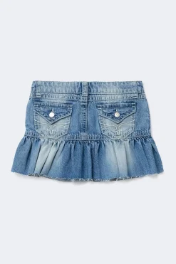 Gina Tricot Y jeanova frill denim skirt Blauw