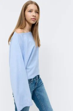 Hot Gina Tricot Y knitted poncho top Blauw