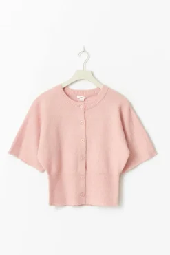 Outlet Gina Tricot Y knitted short sleeve top Roze
