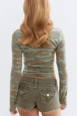 Gina Tricot Y lace top Groen