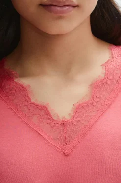 Clearance Gina Tricot Y lace top Roze
