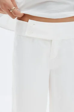 New Gina Tricot Y linen blend trousers Wit