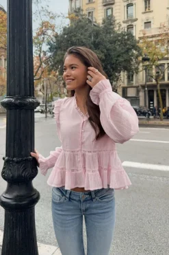 Sale Gina Tricot Y long sleeve blouse Roze