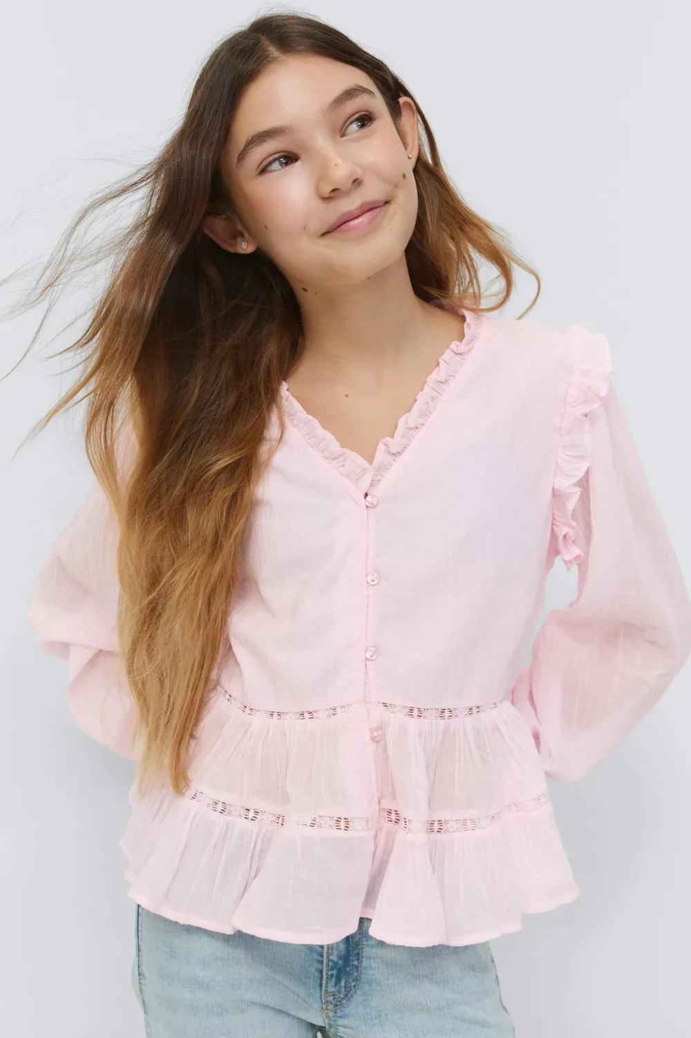 Sale Gina Tricot Y long sleeve blouse Roze