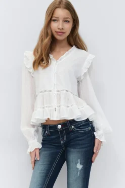 Sale Gina Tricot Y long sleeve blouse Wit