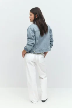 New Gina Tricot Y low linen blend trousers Wit