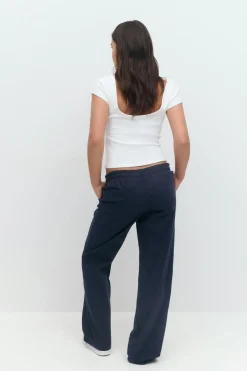 Clearance Gina Tricot Y low linen blend trousers Blauw