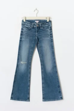 Online Gina Tricot Y one knee destroy jeans Blauw