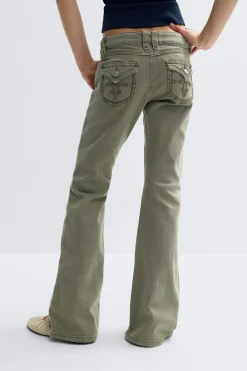 Sale Gina Tricot Y one knee destroy jeans Groen