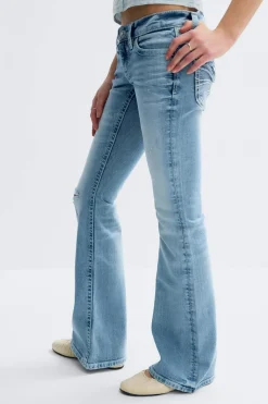 Hot Gina Tricot Y one knee destroy jeans Blauw