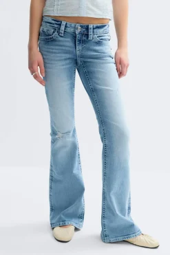 Hot Gina Tricot Y one knee destroy jeans Blauw