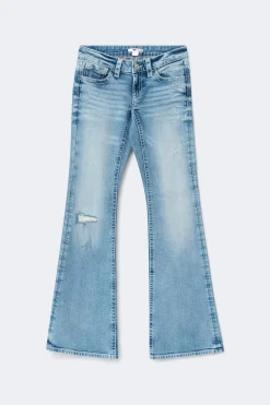Hot Gina Tricot Y one knee destroy jeans Blauw
