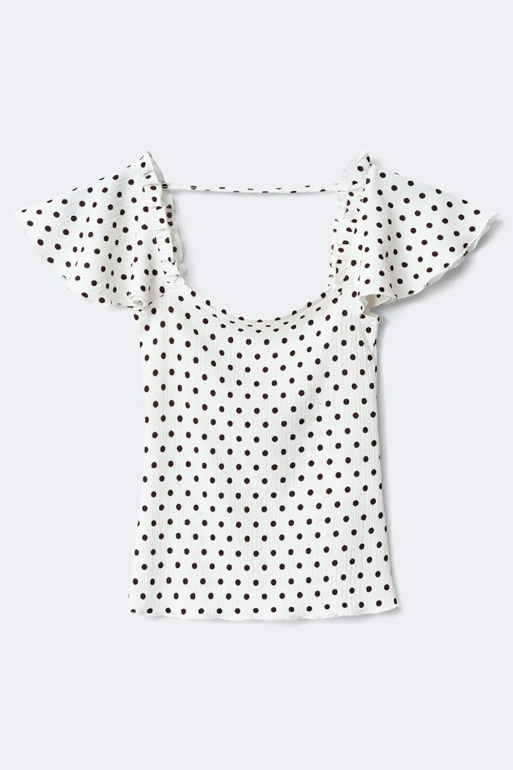 New Gina Tricot Y open back frill top Zwart