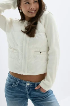 Clearance Gina Tricot Y padded rib jacket Wit