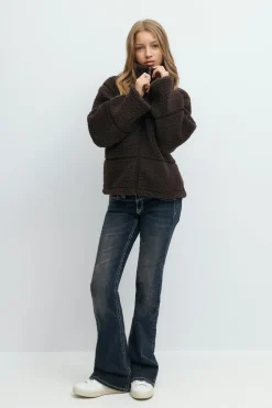 New Gina Tricot Y pile zip jacket Bruin