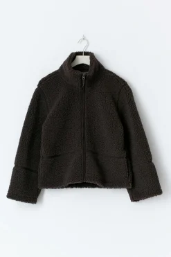 New Gina Tricot Y pile zip jacket Bruin