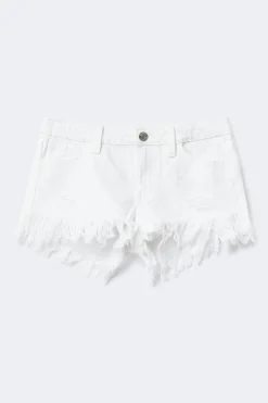 Clearance Gina Tricot Y ripped g-low denim shorts Wit