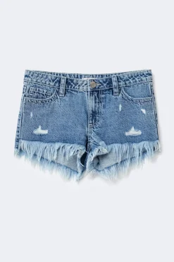 Hot Gina Tricot Y ripped g-low denim shorts Blauw