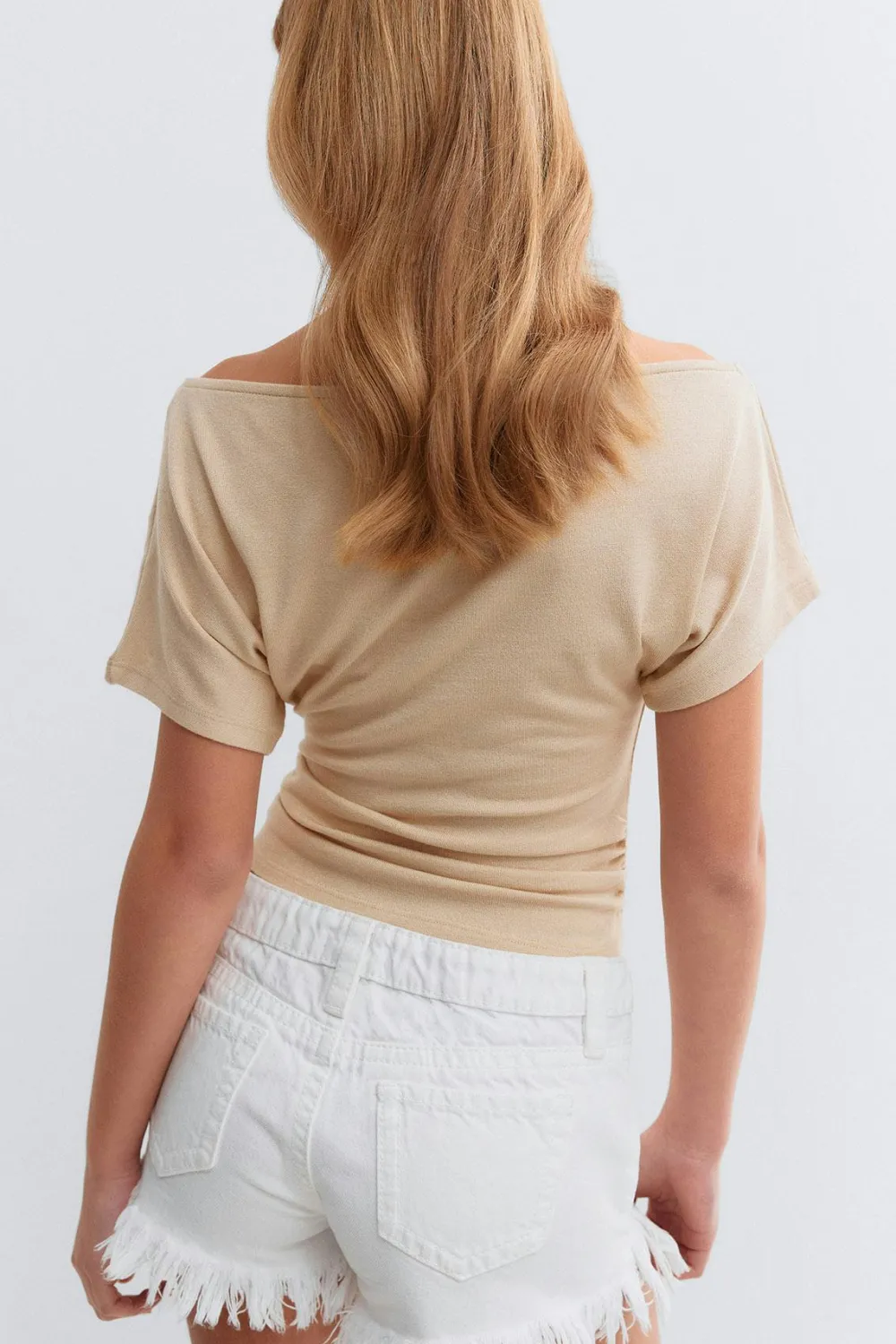 New Gina Tricot Y ruched top Beige