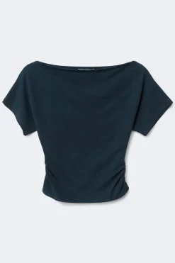 Gina Tricot Y ruched top Blauw