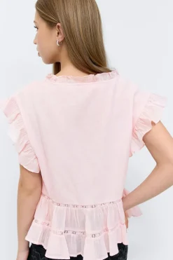 Gina Tricot Y short sleeve top Roze