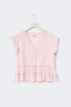 Gina Tricot Y short sleeve top Roze