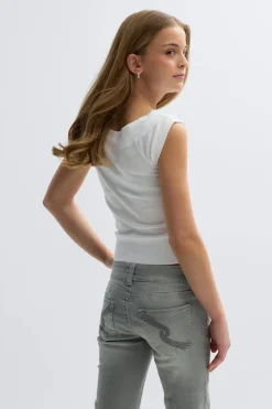 Online Gina Tricot Y short sleeve top Wit
