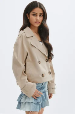 Outlet Gina Tricot Y short trench jacket Beige