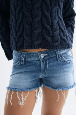 Hot Gina Tricot Y sparkle low denim shorts Blauw