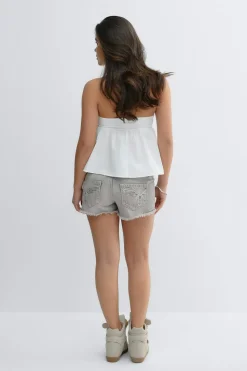 Online Gina Tricot Y sparkle low denim shorts Grijsv