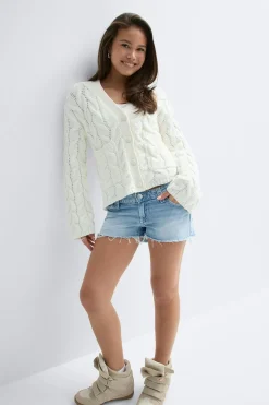 Online Gina Tricot Y sparkle low denim shorts Blauw
