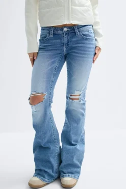 Clearance Gina Tricot Y sparkle low flare jeans Blauw