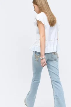 Gina Tricot Y sparkle low flare jeans Blauw